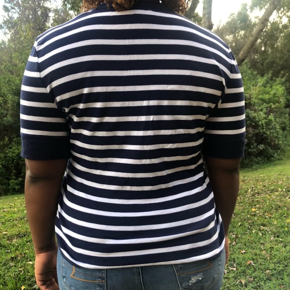 Women’s Short Sleeve Stripe Top - Picture 4 of 5